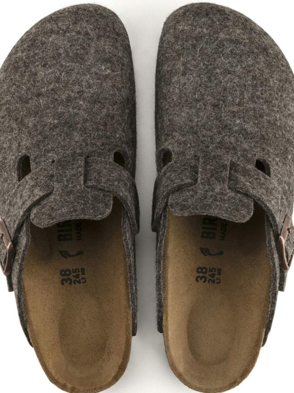 Birkenstock Boston Cocoa Wool Felt Regular Width Sandals